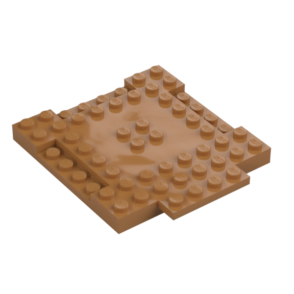 PLATE 8X8X6,4, 3 CUT OUT, 1 WING