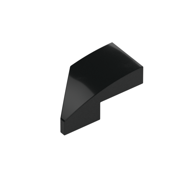 RIGHT PLATE 1X2, W/ BOW, 45 DEG. CUT