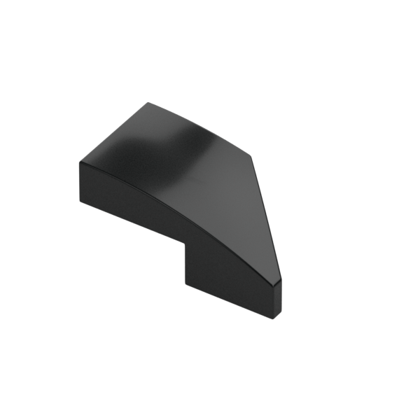 LEFT PLATE 1X2, W/ BOW, 45 DEG. CUT