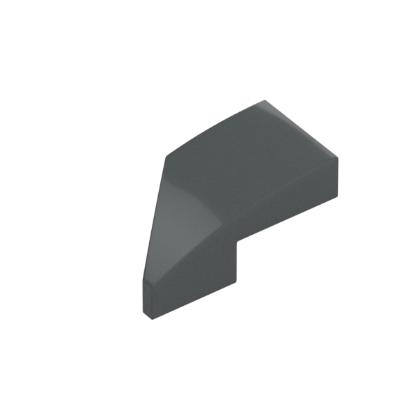 RIGHT PLATE 1X2, W/ BOW, 45 DEG. CUT