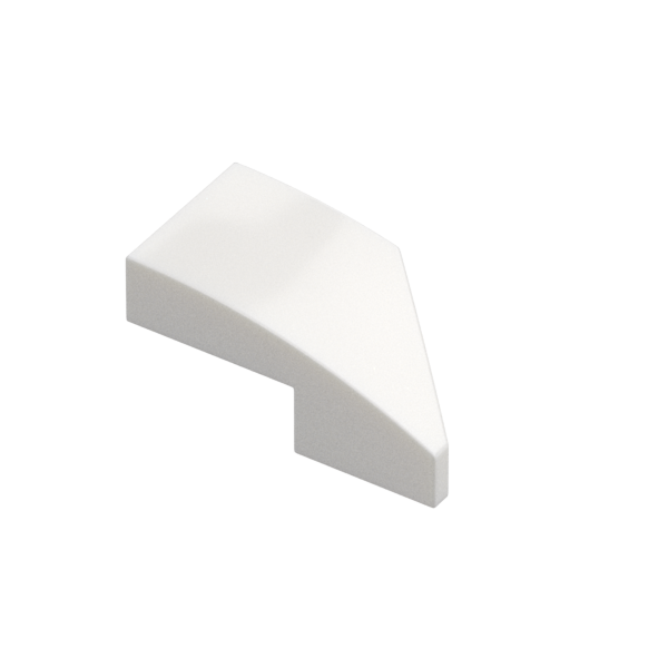 LEFT PLATE 1X2, W/ BOW, 45 DEG. CUT