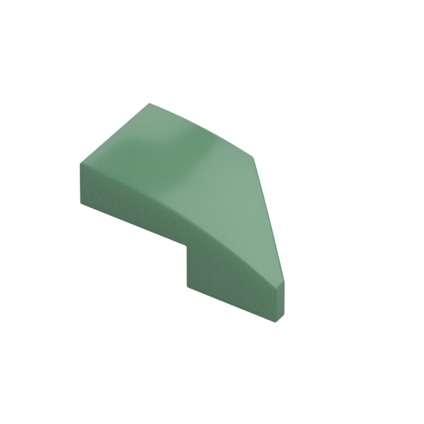 LEFT PLATE 1X2, W/ BOW, 45 DEG. CUT