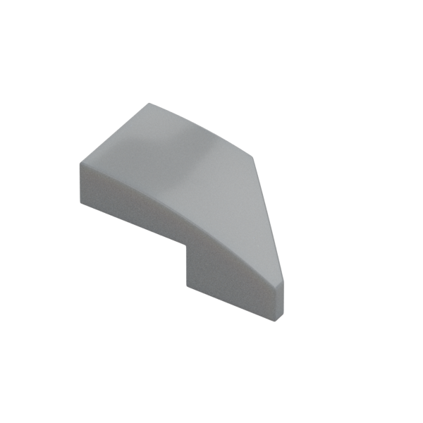 LEFT PLATE 1X2, W/ BOW, 45 DEG. CUT