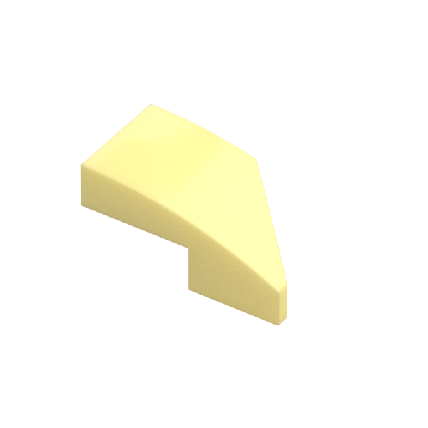 LEFT PLATE 1X2, W/ BOW, 45 DEG. CUT
