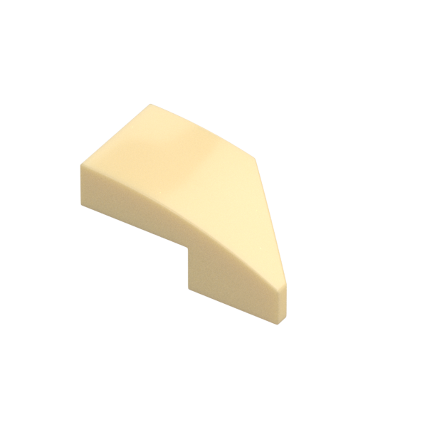 LEFT PLATE 1X2, W/ BOW, 45 DEG. CUT