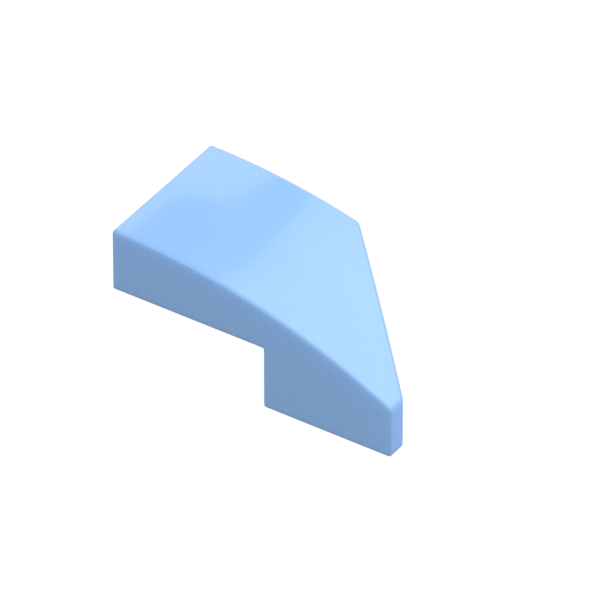 LEFT PLATE 1X2, W/ BOW, 45 DEG. CUT
