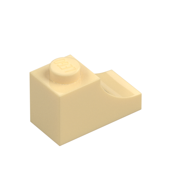 BRICK 1X2, OUTSIDE HALF ARCH, NO. 1