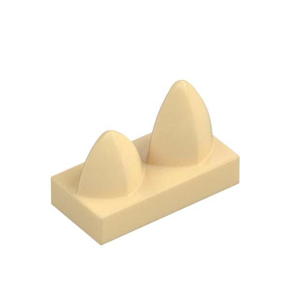PLATE 1X2 W/ 2 VERT. TEETH
