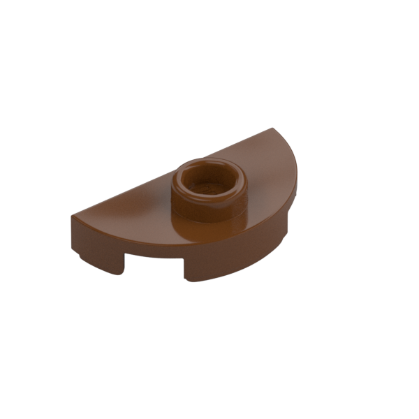 PLATE 1X2, 1/2 CIRCLE, W/ 1 KNOB