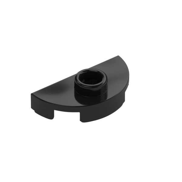 PLATE 1X2, 1/2 CIRCLE, W/ 1 KNOB