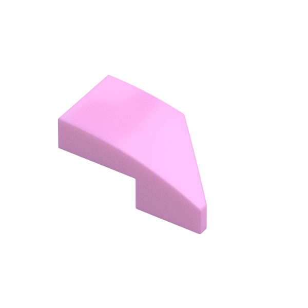 LEFT PLATE 1X2, W/ BOW, 45 DEG. CUT