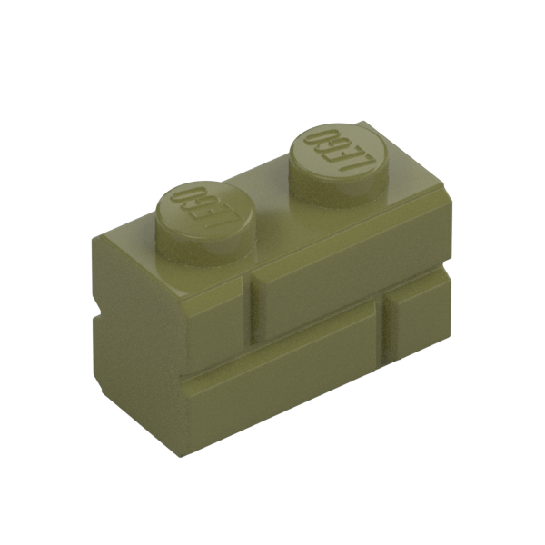 Profile brick 1x2 single gro.