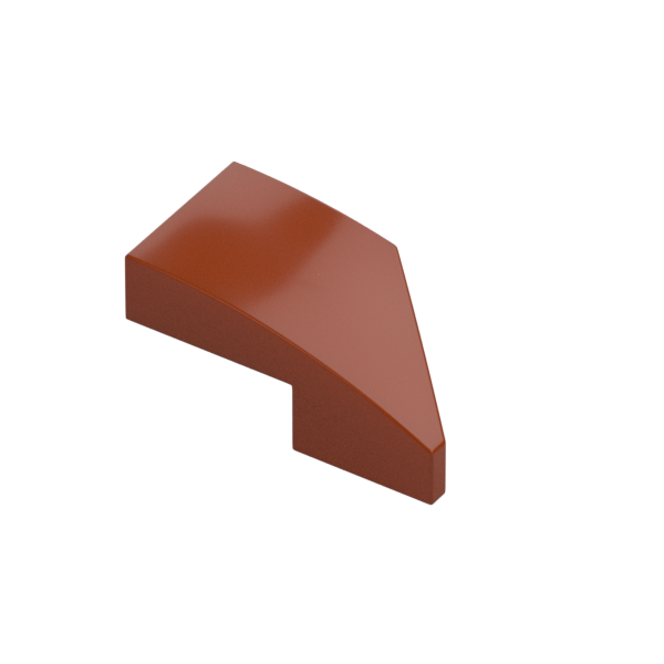 LEFT PLATE 1X2, W/ BOW, 45 DEG. CUT