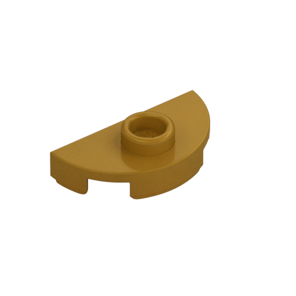 PLATE 1X2, 1/2 CIRCLE, W/ 1 KNOB