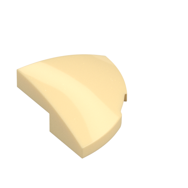 BRICK, 2X2X2/3, 1/4 SPHERE, W/ CUTOUT