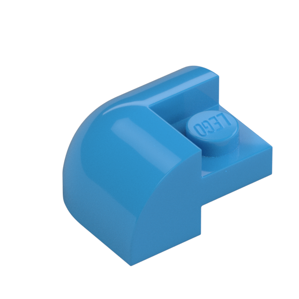 BRICK,2X2X1,BOW OUTSIDE CORNER,W/ CUTOUT