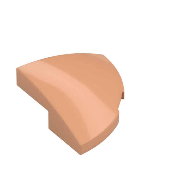 BRICK, 2X2X2/3, 1/4 SPHERE, W/ CUTOUT